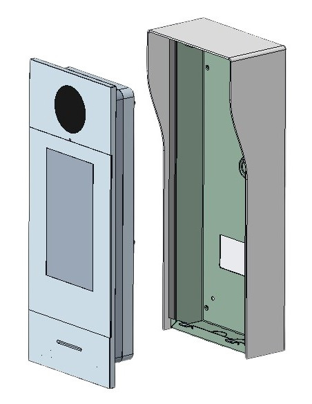 GALAK - Caja superficie con visera para placas TACTIL2 GALAK. Acero inoxidable 370 x 155 x 80 mm - Imagen 3