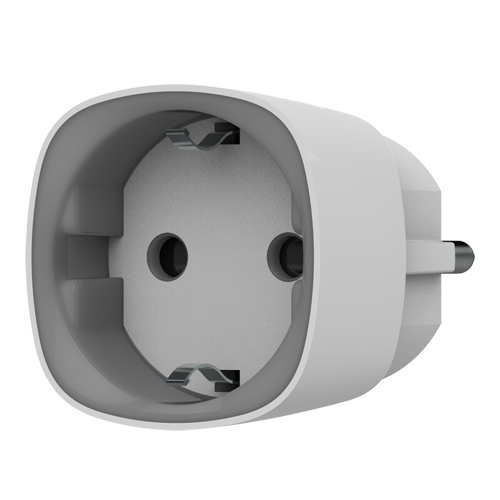 AJAX - Enchufe inteligente con control remoto Inalámbrico 868 MHz Jeweller 230 VAC 50 Hz / Hasta 2.5 kW (11 A) Medidor de consumo Color blanco