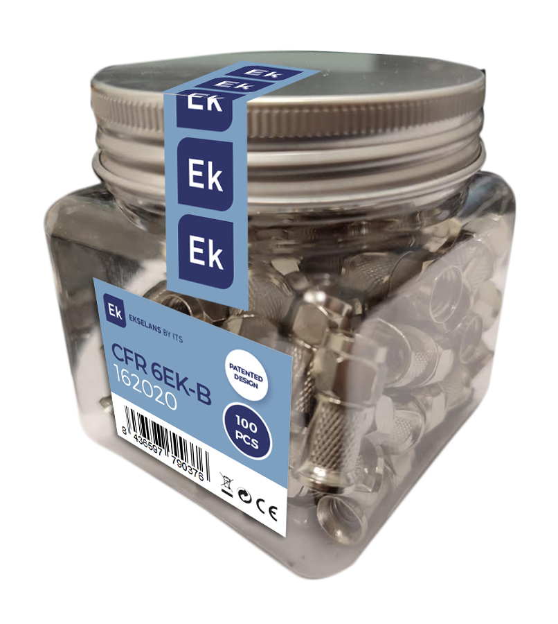 EKSELANS BY ITS - Conector F macho roscado con ring para cable 6,6-7,3mm - Imagen 2