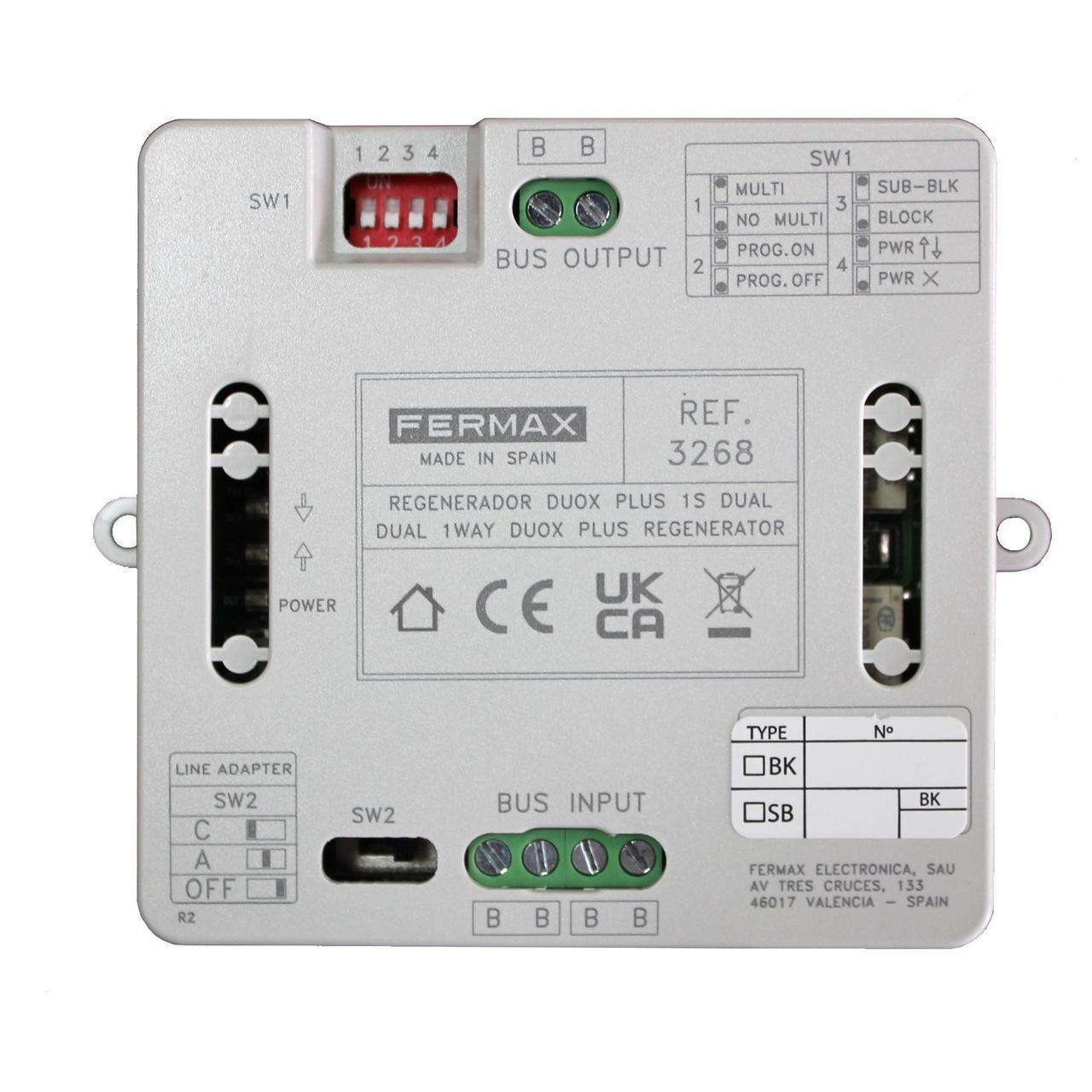 FERMAX - Regenerador DUAL DUOX PLUS 1S instalación atornillada o en carril DIN - Imagen 3