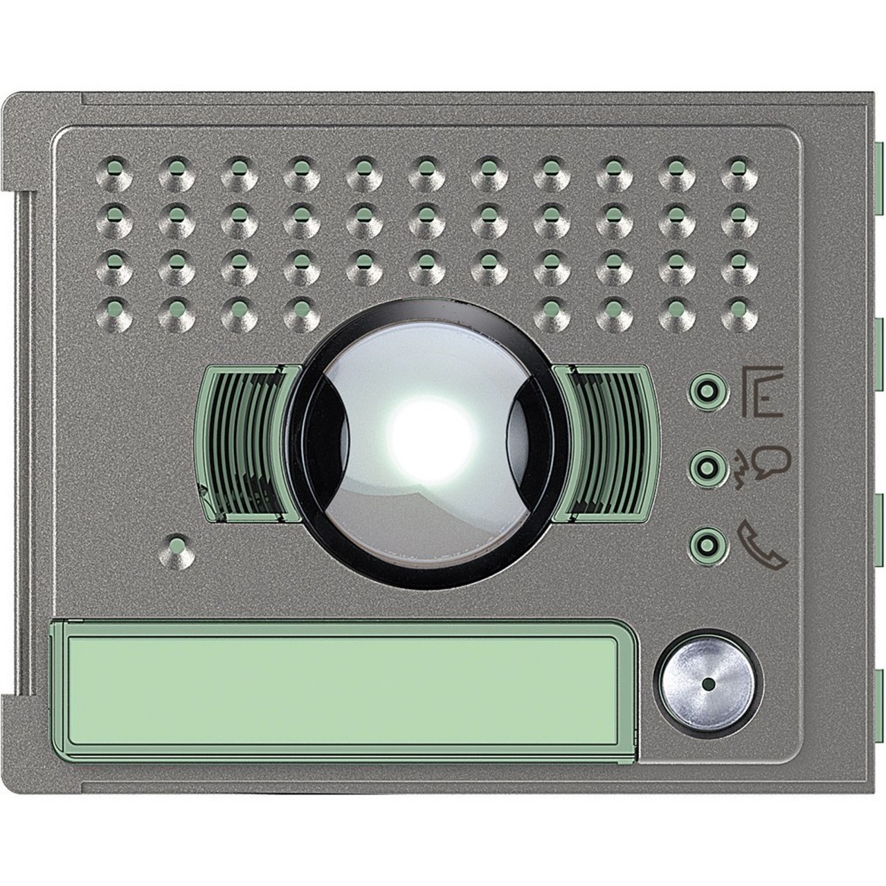 BTICINO - Placa frontal A/V gran apertura 1 pulsador 1 columna acabado Robur - Imagen 2