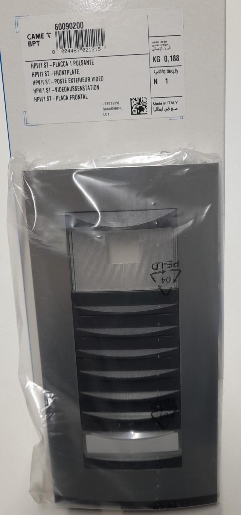 BPT - HPV/1 ST-FRONTPLATE,
