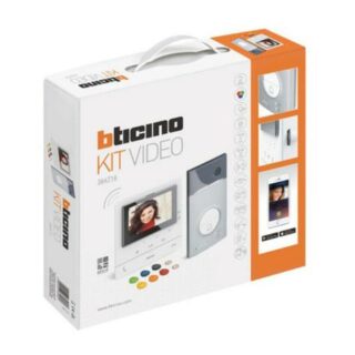 BTICINO - Kit vídeo 1 vivienda 2 hilos, placa LÍNEA 3000 y monitor manos libres Classe 100 conectado