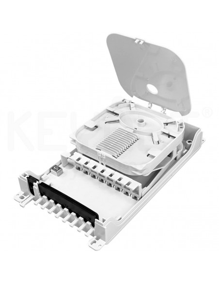 KEYNET SYSTEMS - Caja empalme interior 2 puertos / 8 puertos 48 fusiones+split IP54 125x226x53mm ABS+PC blanca - Imagen 4