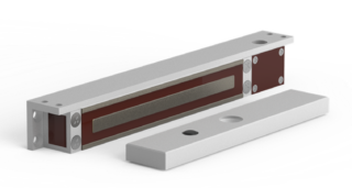 O&C - ME300SW2 (ME420) Serie M Cerradura electromagnética de sobreponer 2800N 12V/24V DC con estado de puerta + LED